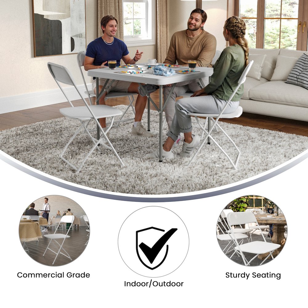 Multi-Use Versatile Commercial Big and Tall Folding Plastic Chairs - Set of 4. Picture 6