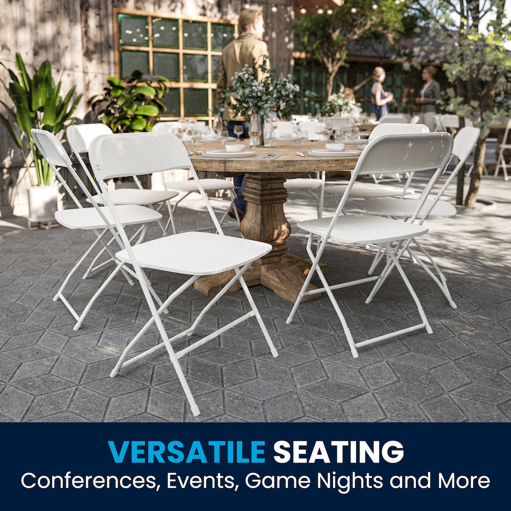 Multi-Use Versatile Commercial Big and Tall Folding Plastic Chairs - Set of 4. Picture 10