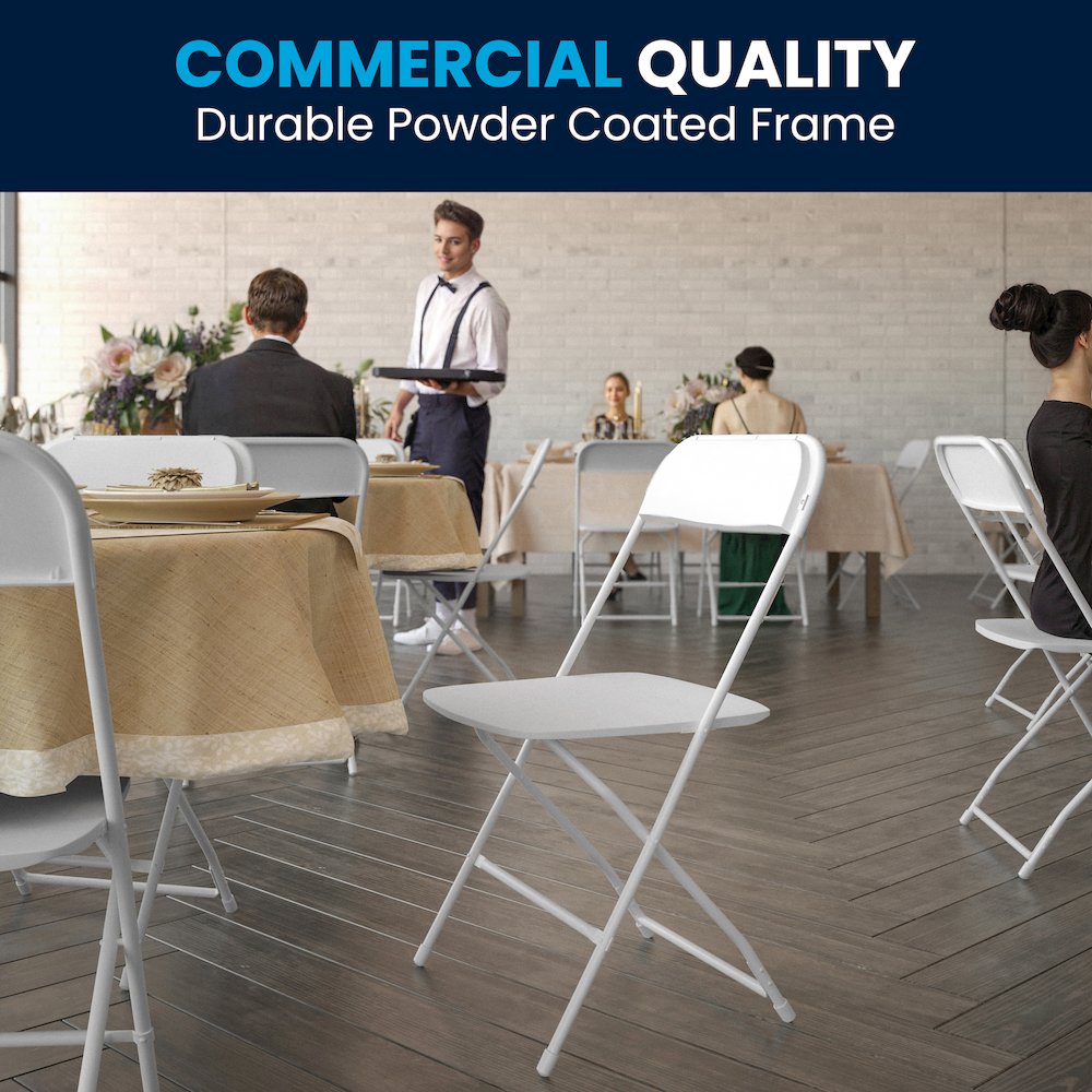 Multi-Use Versatile Commercial Big and Tall Folding Plastic Chairs - Set of 4. Picture 2