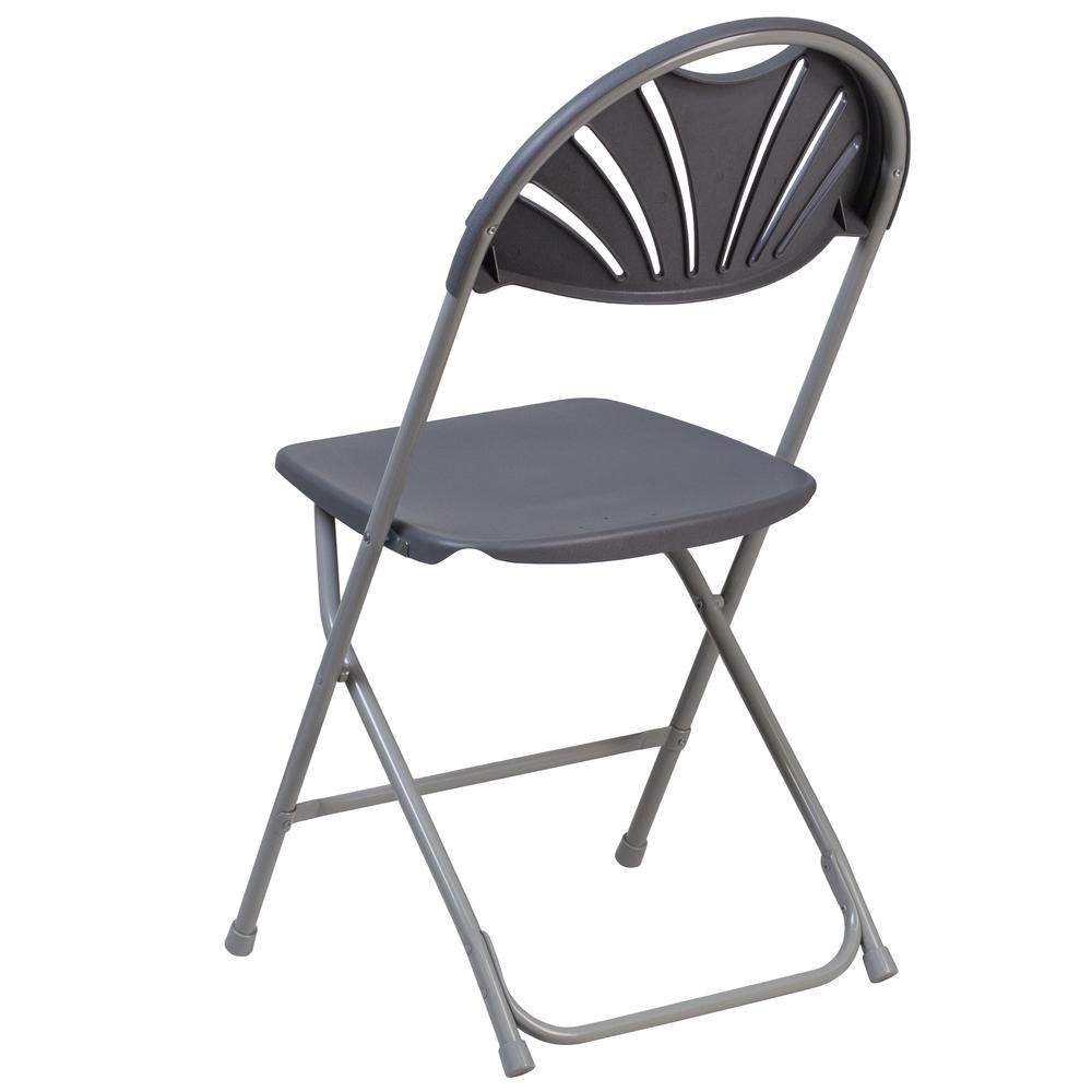 650 lb. Capacity Charcoal Plastic Fan Back Folding Chair. Picture 13