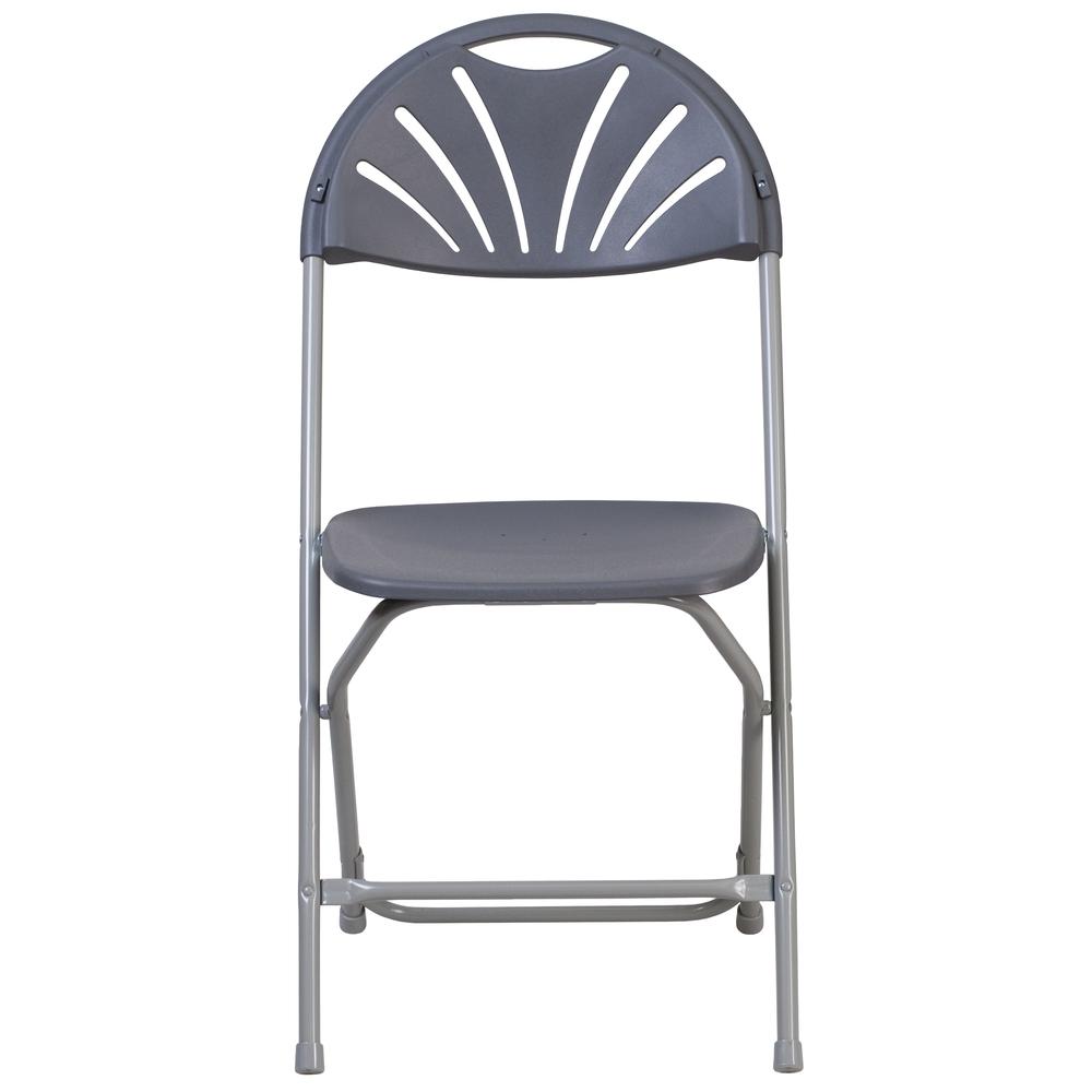 650 lb. Capacity Charcoal Plastic Fan Back Folding Chair. Picture 14