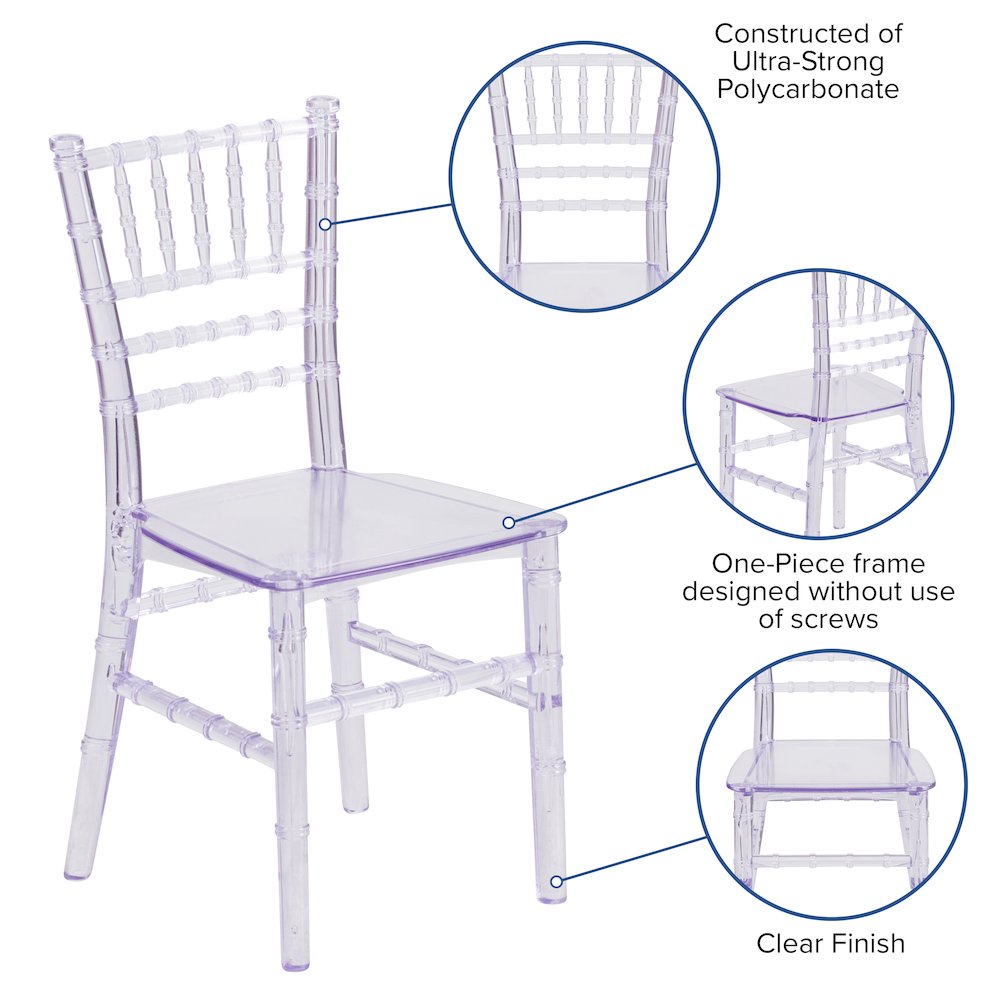 Child’s Crystal Resin Party and Event Chiavari Chair for & Residential Use. Picture 5
