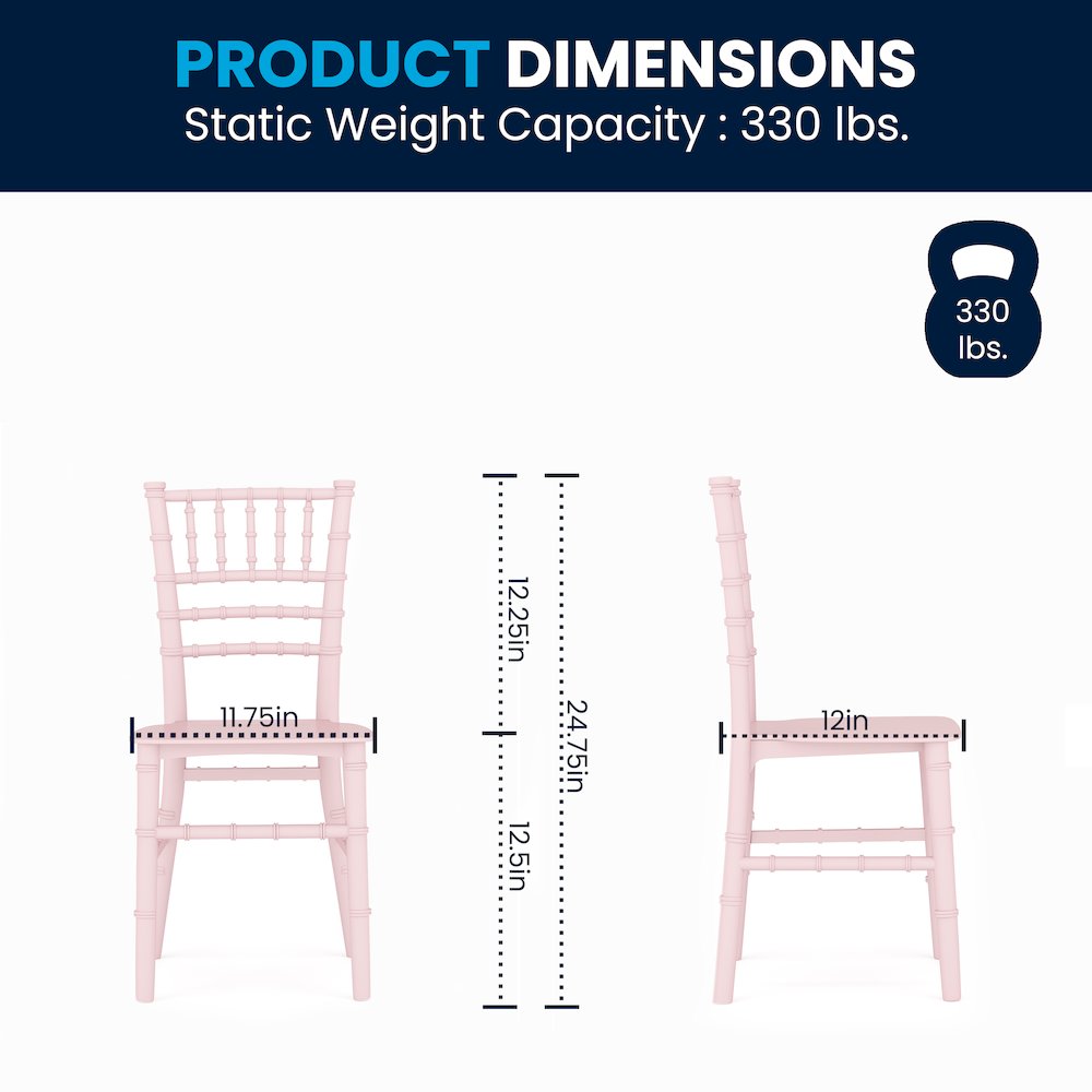 Child’s Pink Resin Party and Event Chiavari Chair for Commercial & Residential Use. Picture 2