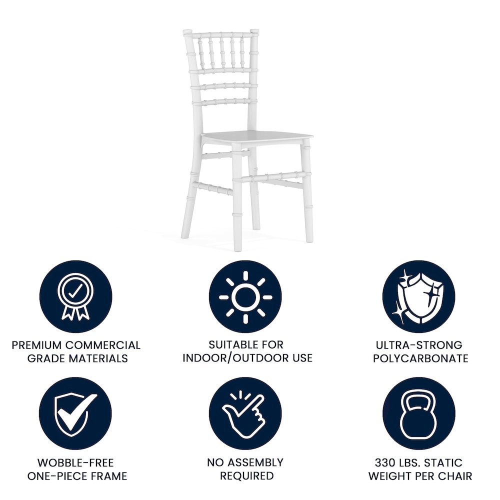 Child’s White Resin Party and Event Chiavari Chair for & Residential Use. Picture 4