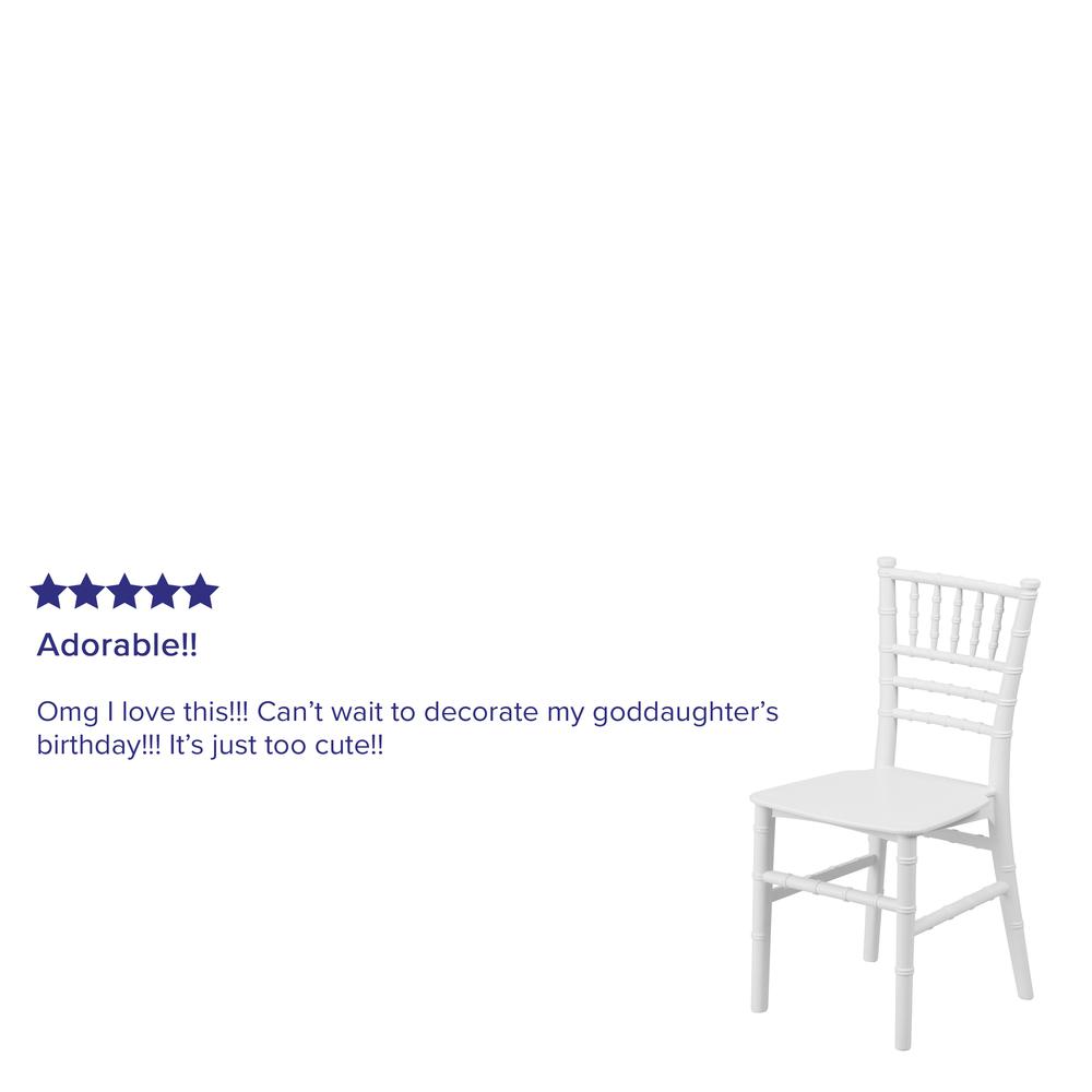 Child’s White Resin Party and Event Chiavari Chair for Commercial & Residential Use. Picture 10