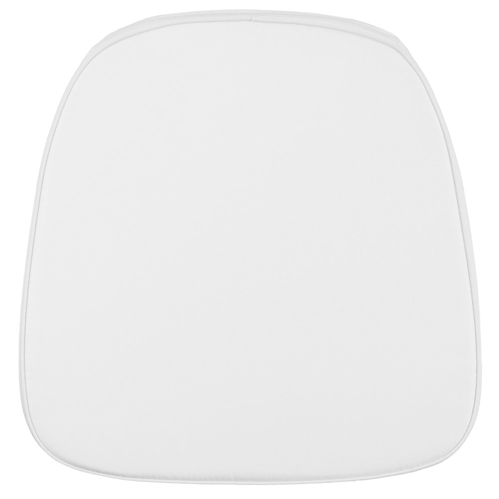 Soft Snow White Fabric Chiavari Chair Cushion. Picture 1