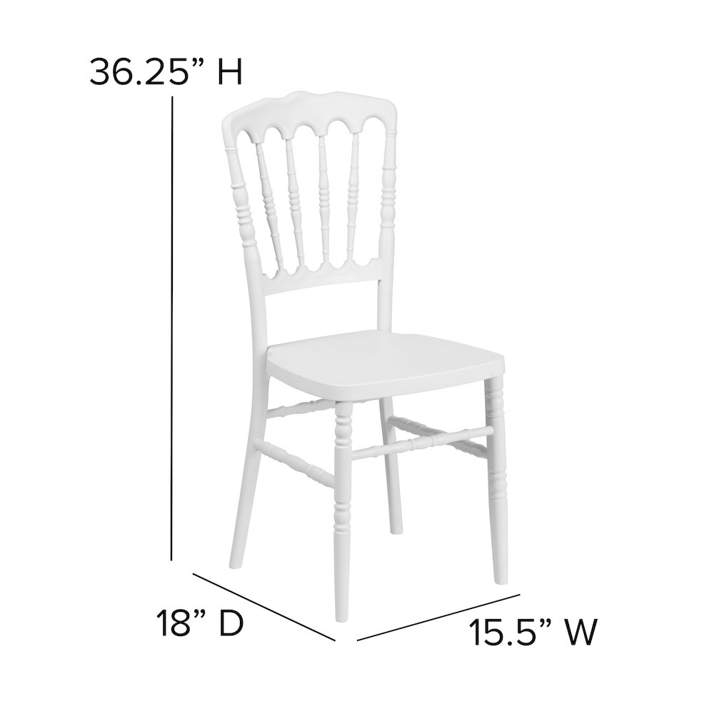 White Resin Stacking Napoleon Chair. Picture 6