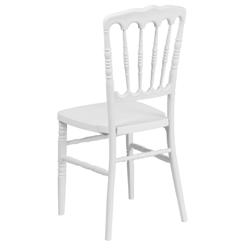 White Resin Stacking Napoleon Chair. Picture 7