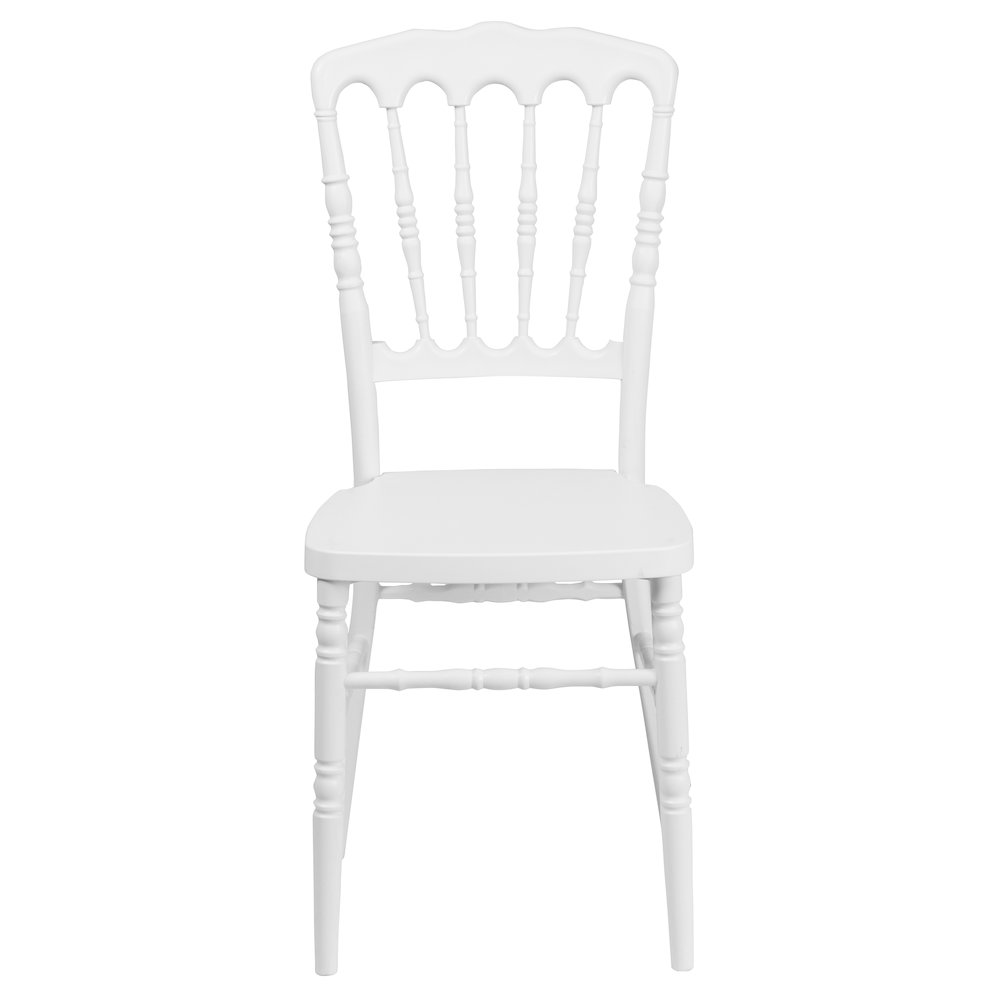 White Resin Stacking Napoleon Chair. Picture 10