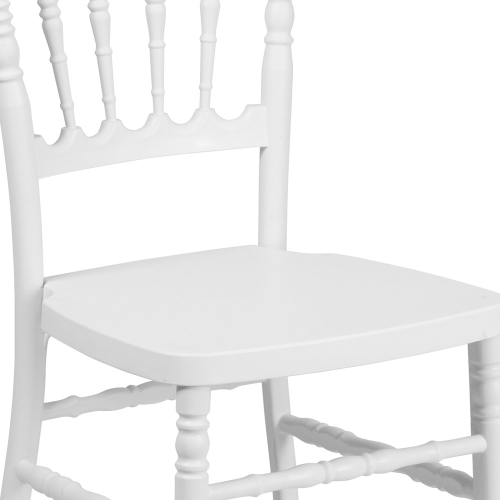 White Resin Stacking Napoleon Chair. Picture 8