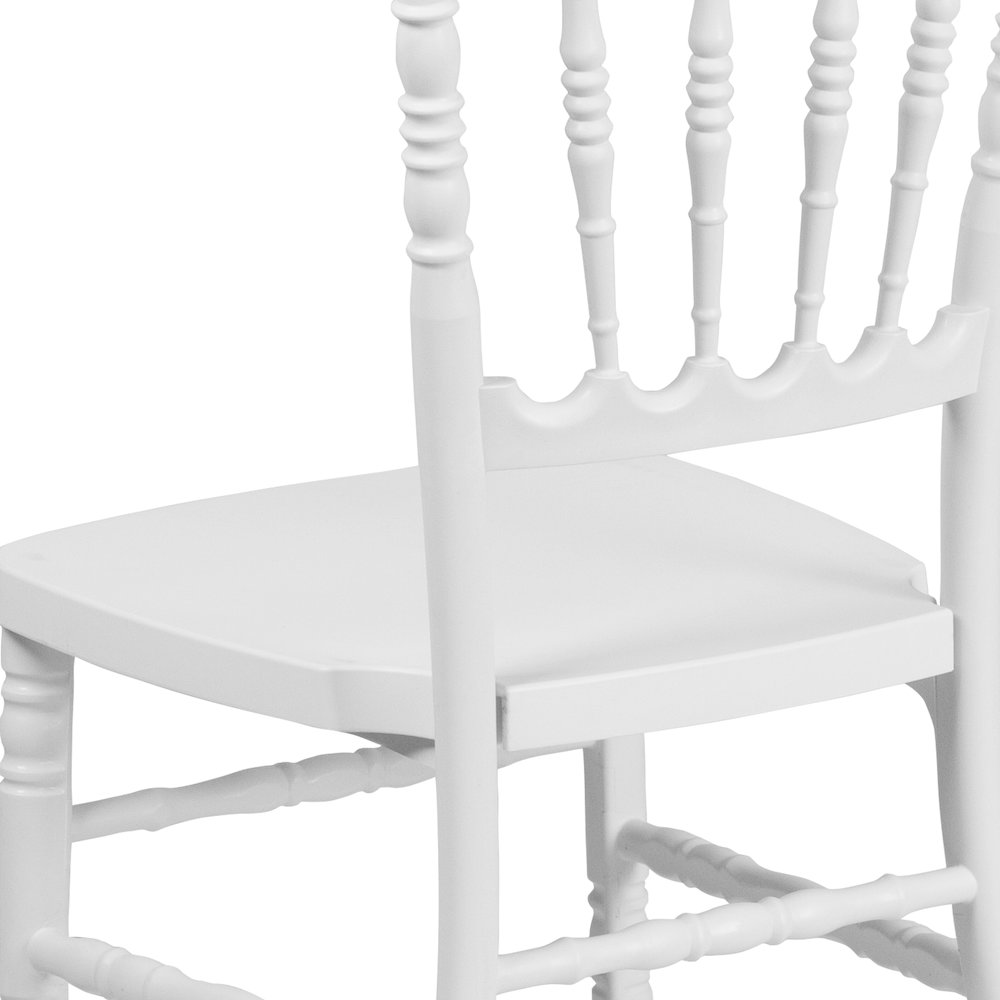 White Resin Stacking Napoleon Chair. Picture 11