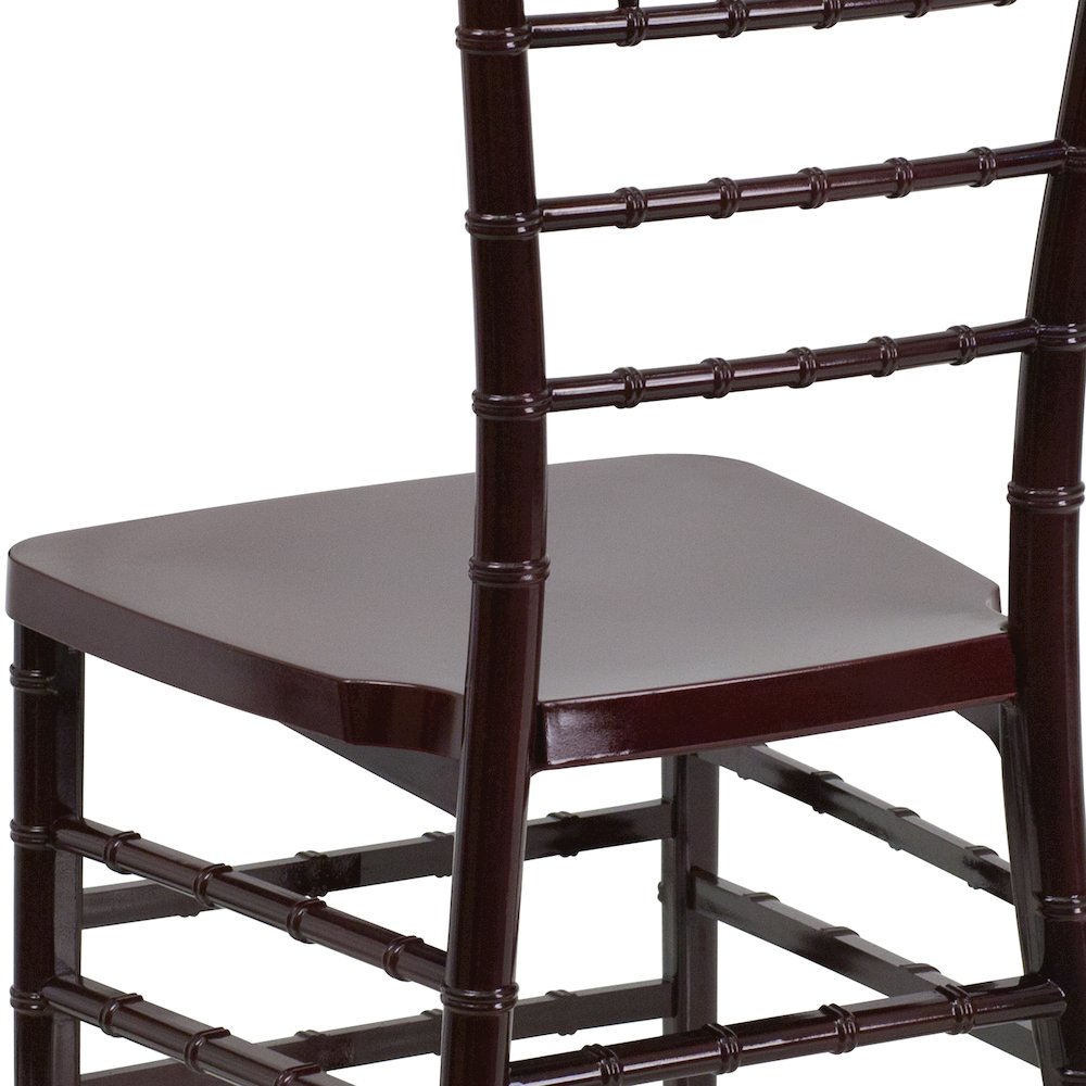 PREMIUM Mahogany Resin Stacking Chiavari Chair. Picture 8
