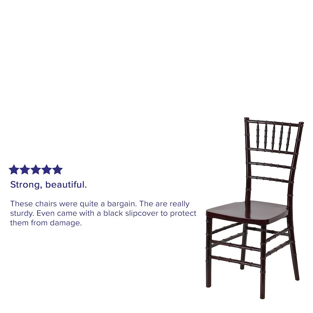 PREMIUM Mahogany Resin Stacking Chiavari Chair. Picture 4
