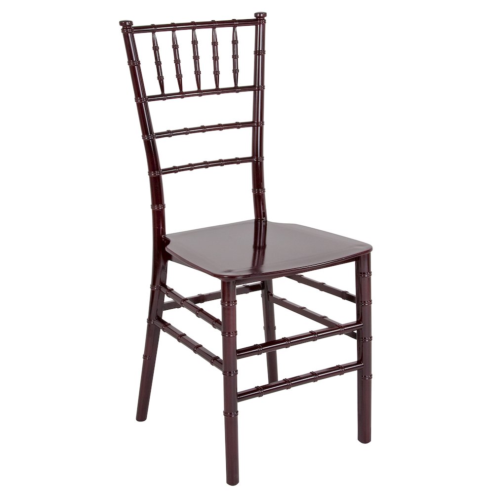 Mahogany Resin Stacking Chiavari Chair. Picture 1