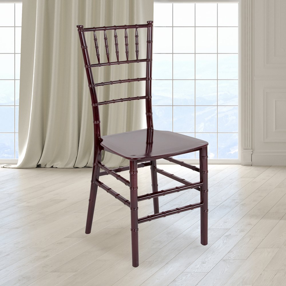 Mahogany Resin Stacking Chiavari Chair. Picture 2
