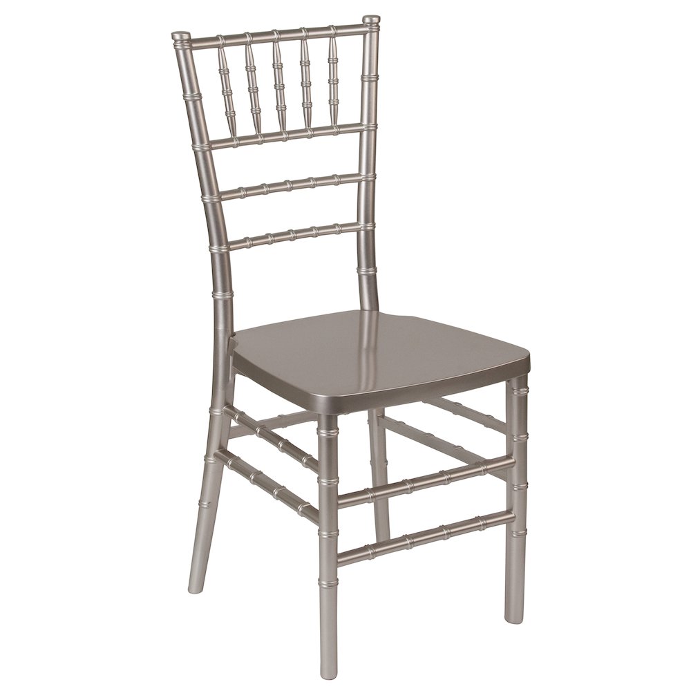 Pewter Resin Stacking Chiavari Chair. Picture 1