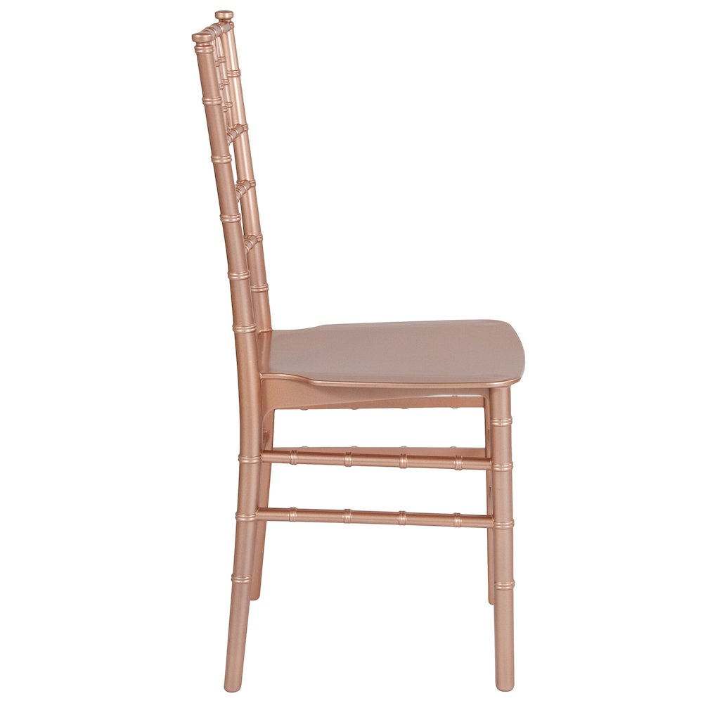 Rose Gold Resin Stacking Chiavari Chair. Picture 5