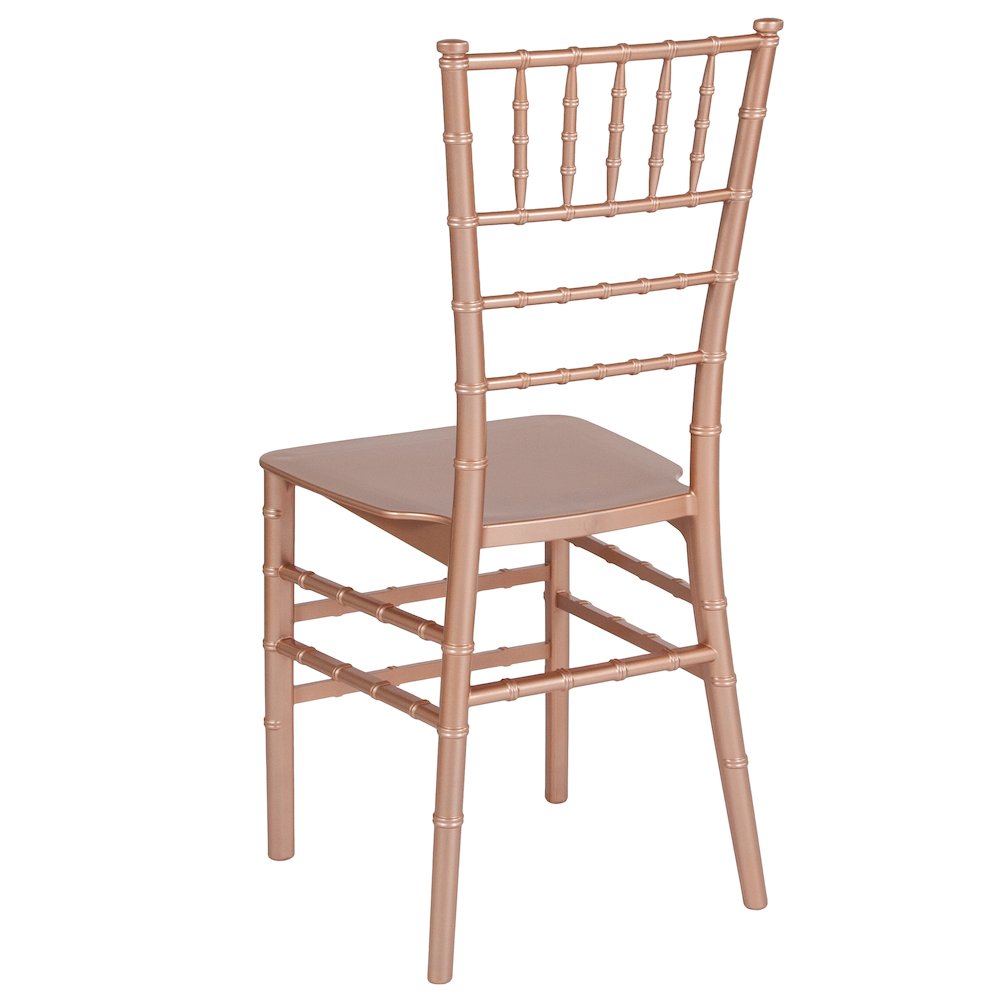 Rose Gold Resin Stacking Chiavari Chair. Picture 4