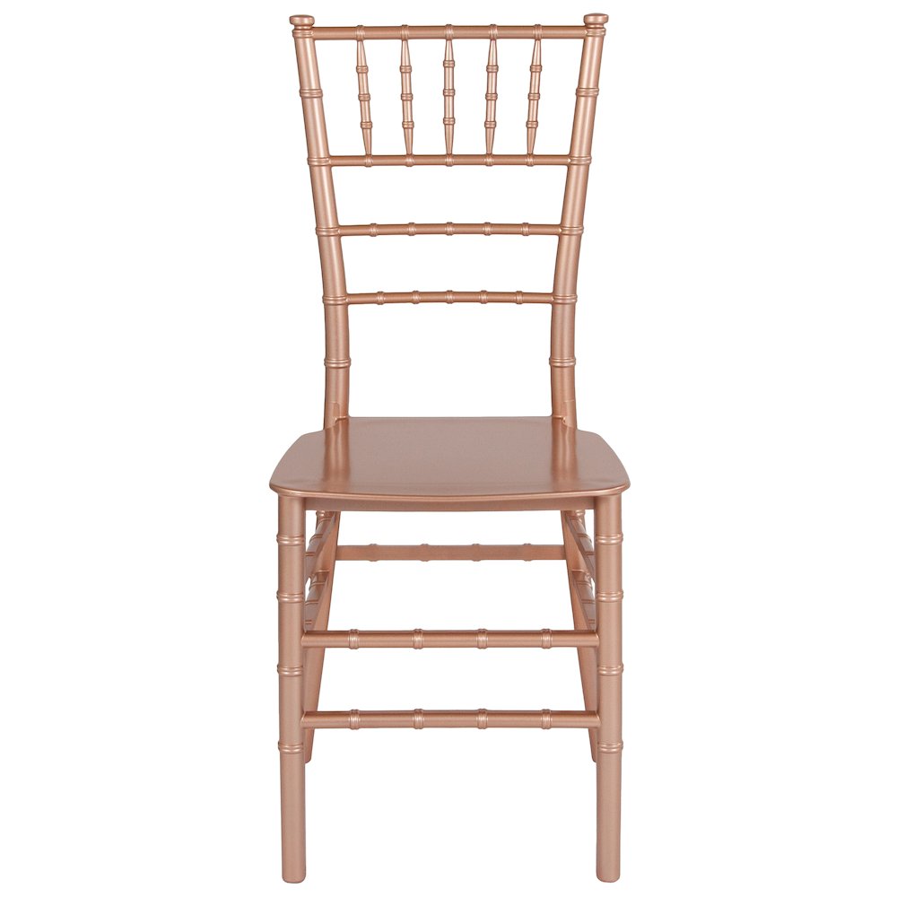 Rose Gold Resin Stacking Chiavari Chair. Picture 6