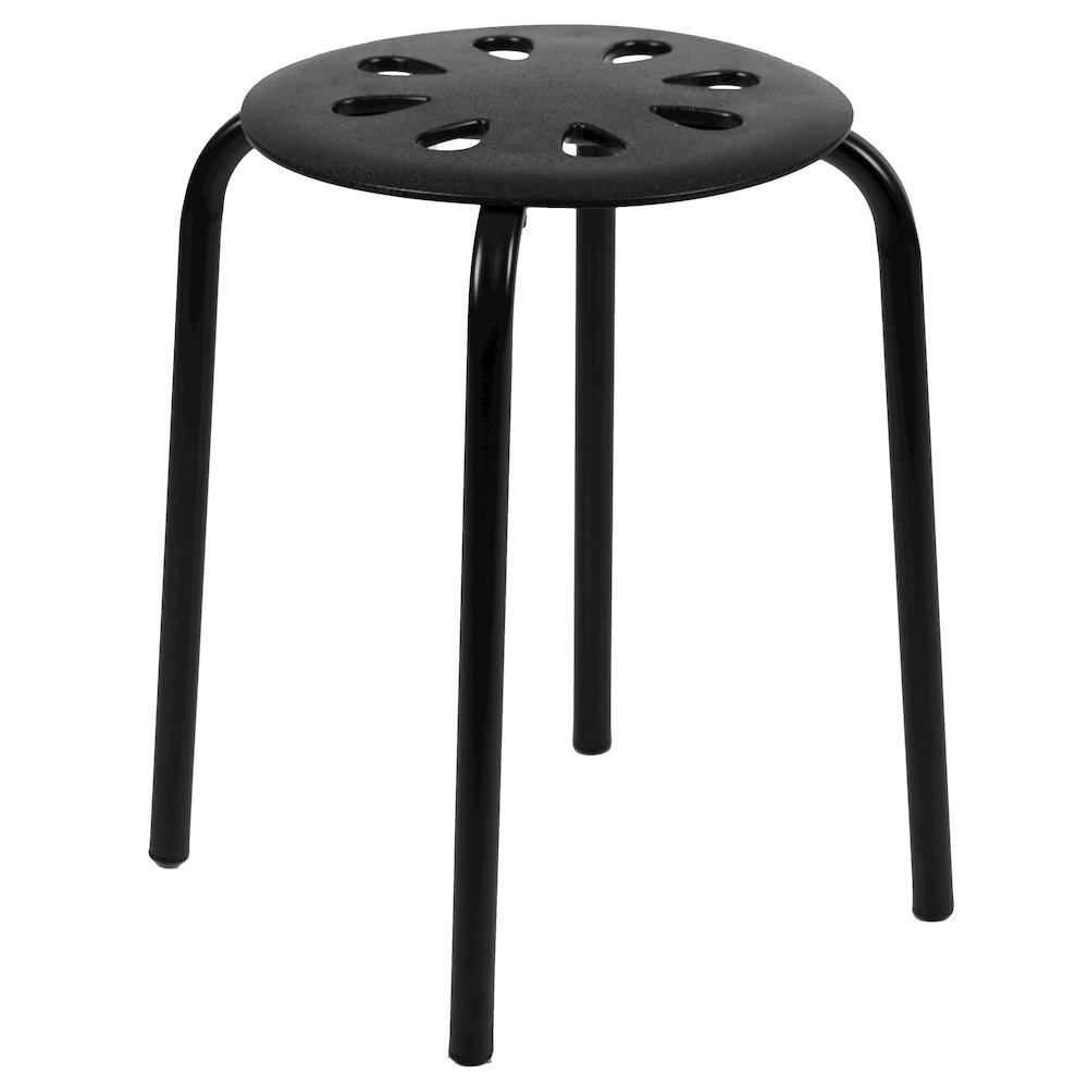 lastic Nesting Stack Stools, 17.5"Height, Black (5 Pack). Picture 8