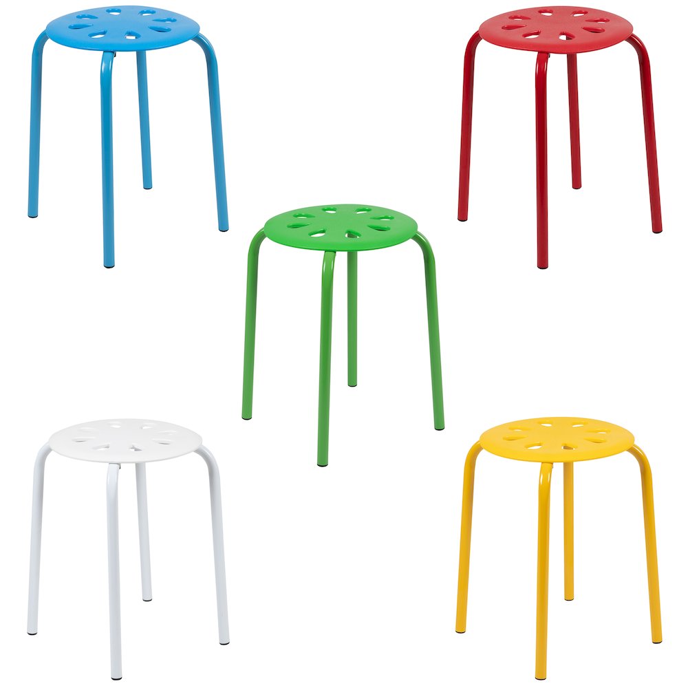 lastic Nesting Stack Stools, 17.5"Height, Assorted Colors (5 Pack). Picture 8
