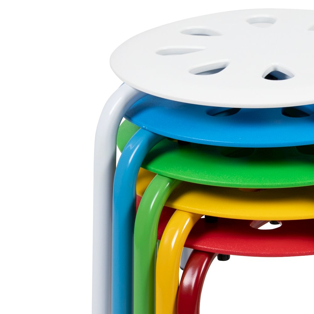 lastic Nesting Stack Stools, 17.5"Height, Assorted Colors (5 Pack). Picture 9