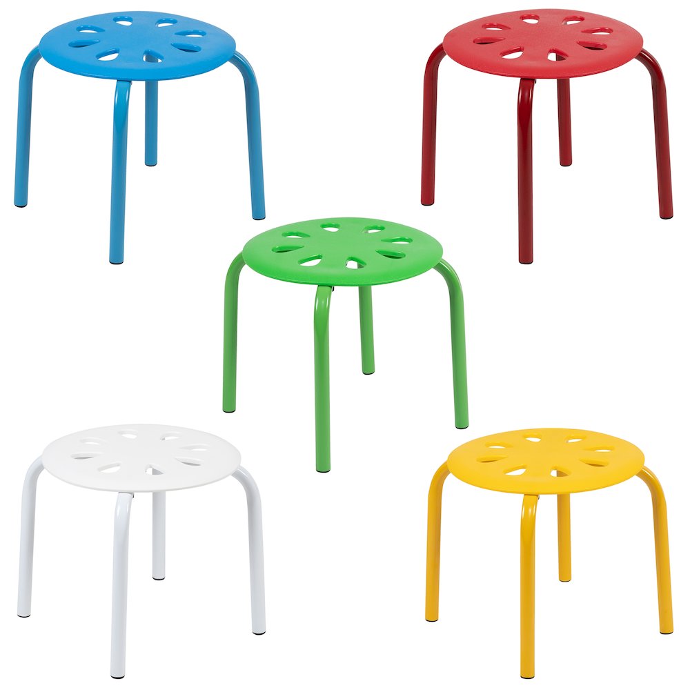 Plastic Nesting Stack Stools, 11.5"Height, Assorted Colors (5 Pack). Picture 8