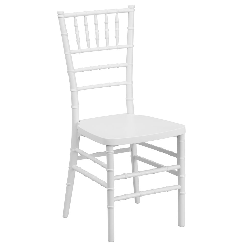 White Resin Stacking Chiavari Chair. Picture 1