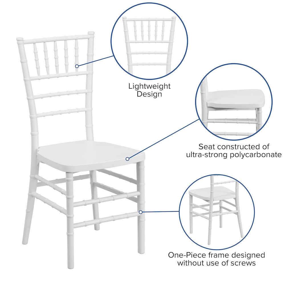 White Resin Stacking Chiavari Chair. Picture 6