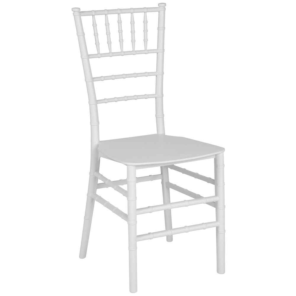 White  Stackable Resin Chiavari Chair. Picture 1