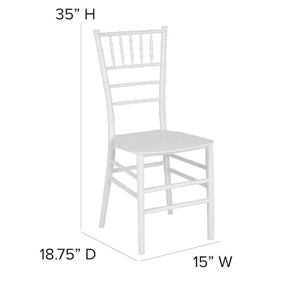 White  Stackable Resin Chiavari Chair. Picture 2