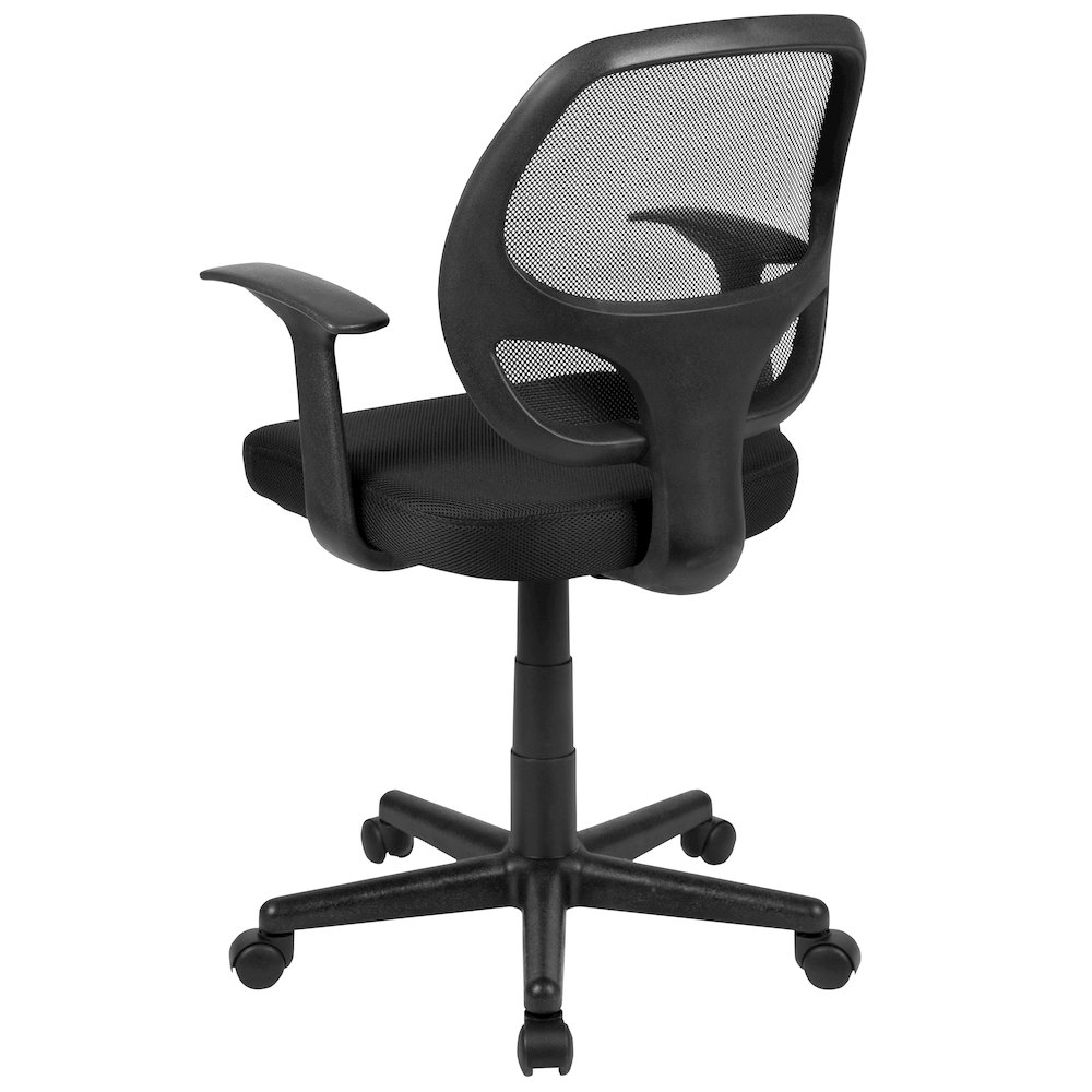 Mid-Back Black Mesh Swivel Ergonomic Task Office Chair with Arms, BIFMA Certified. Picture 4