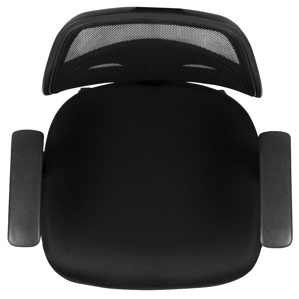 Mid-Back Black Mesh Swivel Ergonomic Task Office Chair with Arms, BIFMA Certified. Picture 9