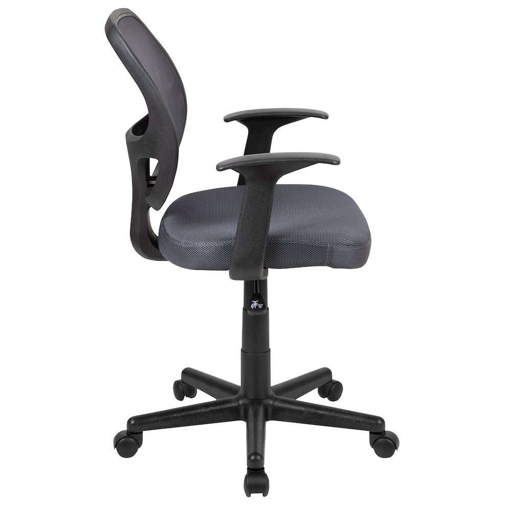 Fundamentals Mid-Back Gray Mesh Swivel Ergonomic Task Office Chair with Arms. Picture 10