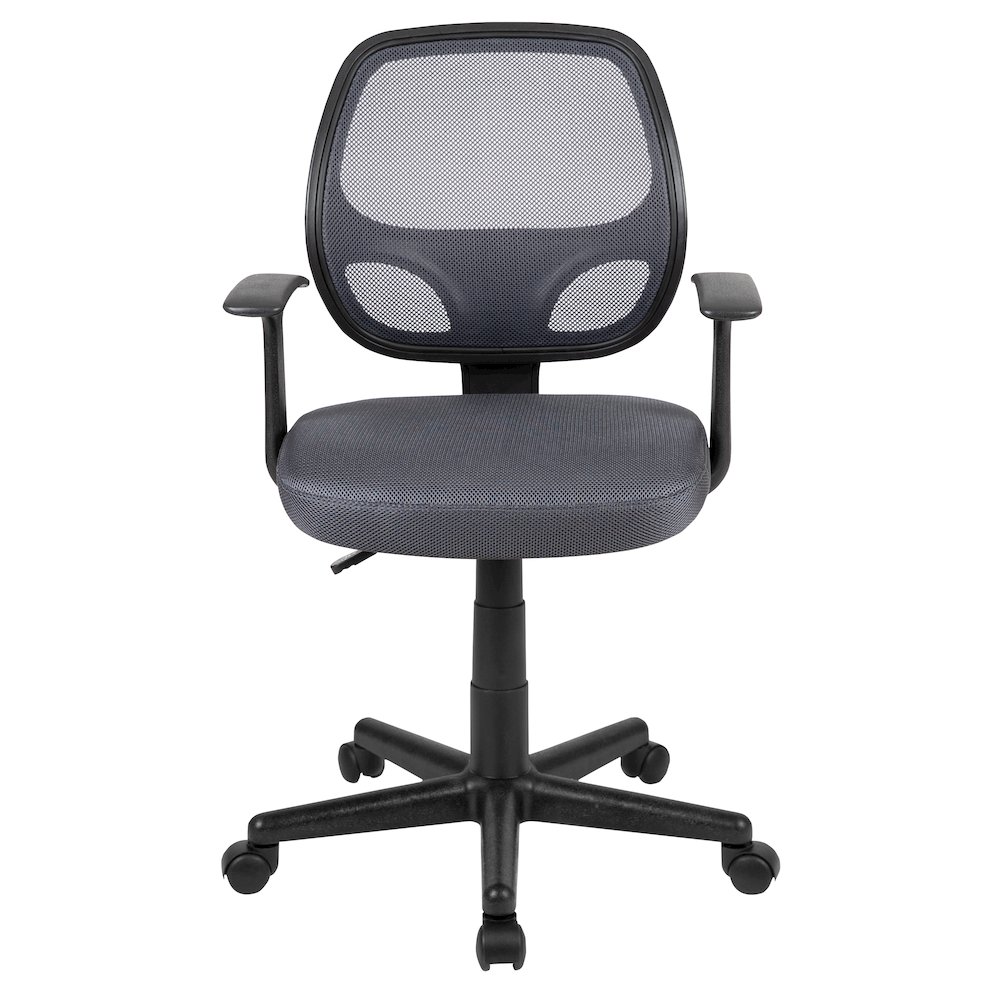 Fundamentals Mid-Back Gray Mesh Swivel Ergonomic Task Office Chair with Arms. Picture 11