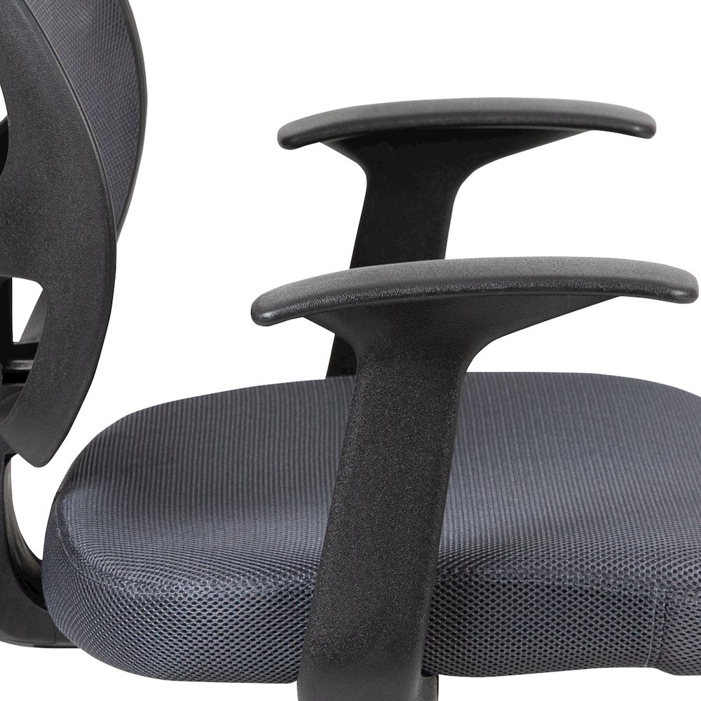 Fundamentals Mid-Back Gray Mesh Swivel Ergonomic Task Office Chair with Arms. Picture 14