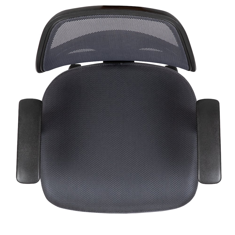 Fundamentals Mid-Back Gray Mesh Swivel Ergonomic Task Office Chair with Arms. Picture 12