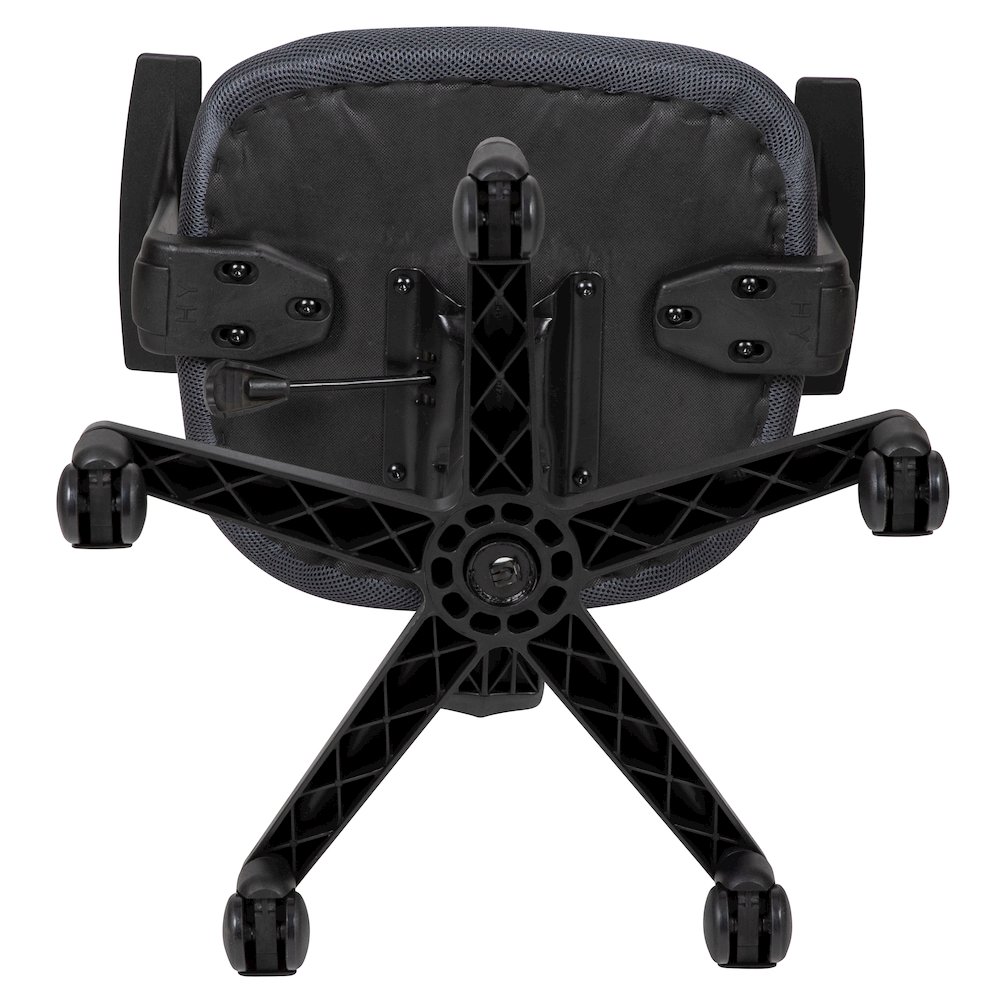 Mid-Back Gray Mesh Swivel Task Office Chair with Pivot Back and Arms. Picture 13