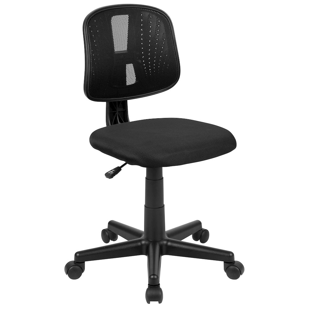 Fundamentals Mid-Back Black Mesh Swivel Task Office Chair with Pivot Back. Picture 1
