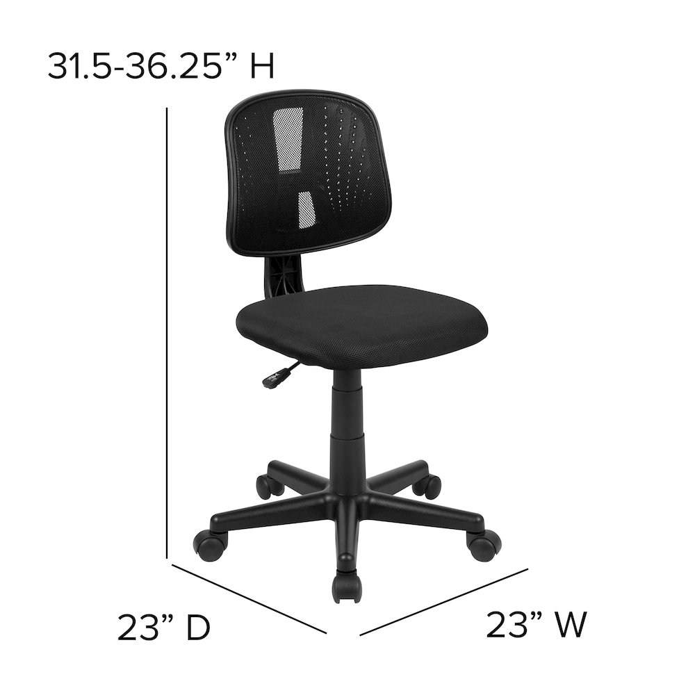 Fundamentals Mid-Back Black Mesh Swivel Task Office Chair with Pivot Back. Picture 7