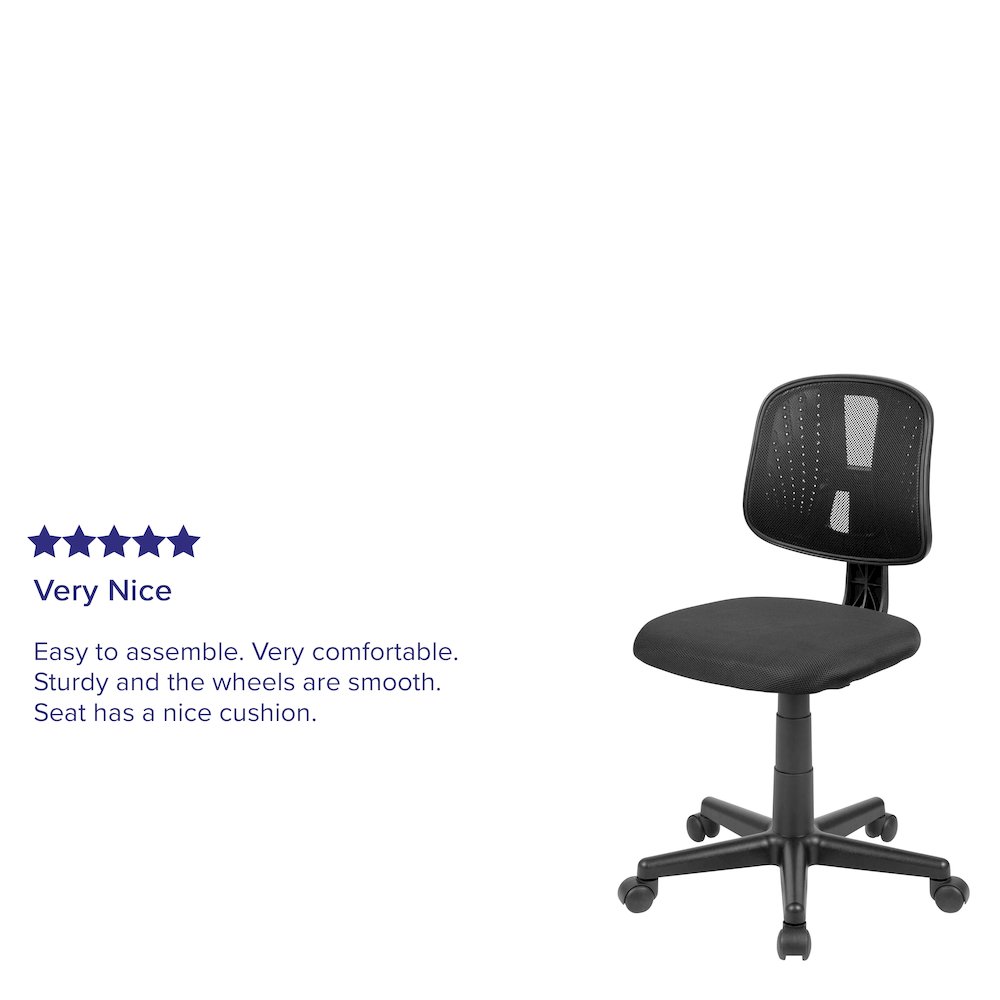 Fundamentals Mid-Back Black Mesh Swivel Task Office Chair with Pivot Back. Picture 5