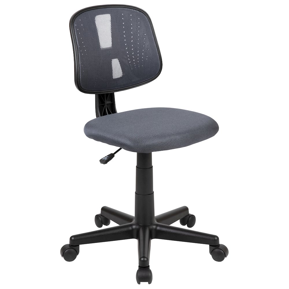 Mid-Back Gray Mesh Swivel Task Office Chair with Pivot Back, BIFMA Certified. Picture 1