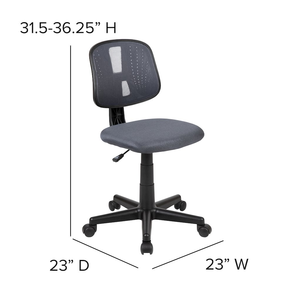 Mid-Back Gray Mesh Swivel Task Office Chair with Pivot Back, BIFMA Certified. Picture 2