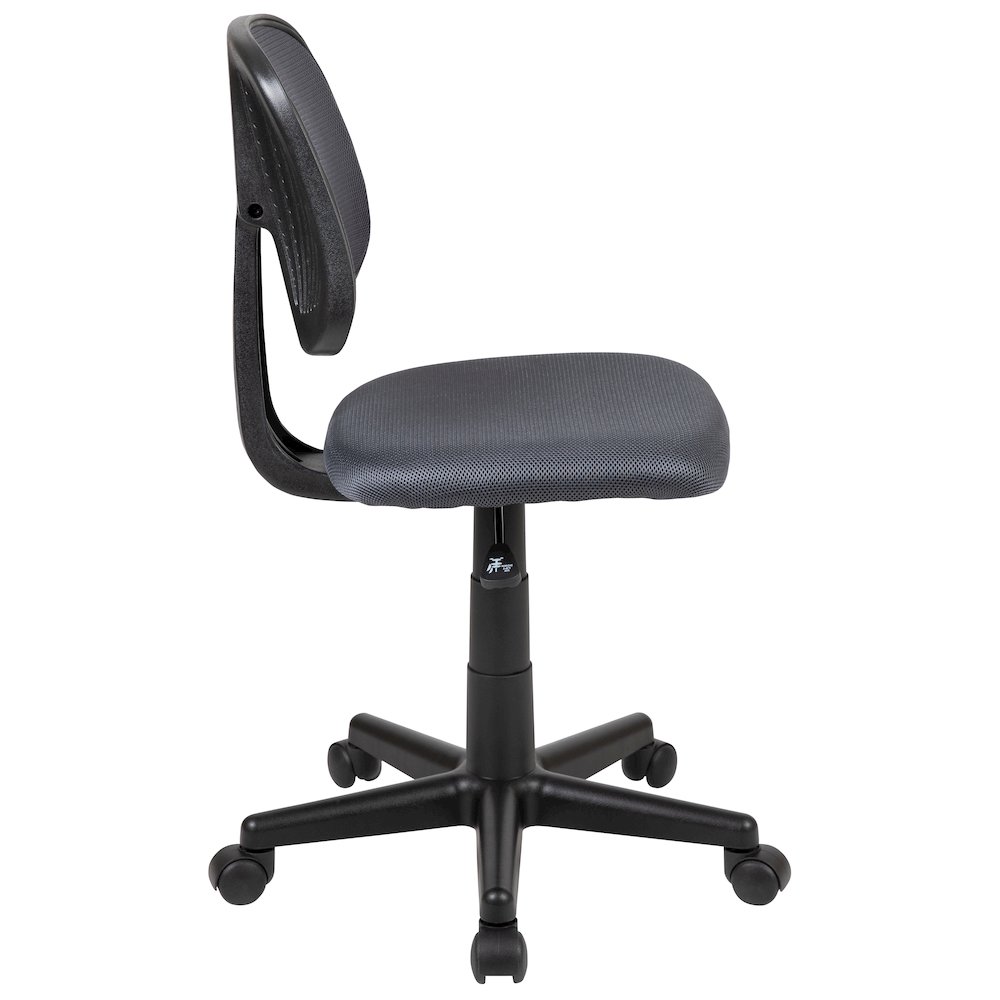 Mid-Back Gray Mesh Swivel Task Office Chair with Pivot Back, BIFMA Certified. Picture 3