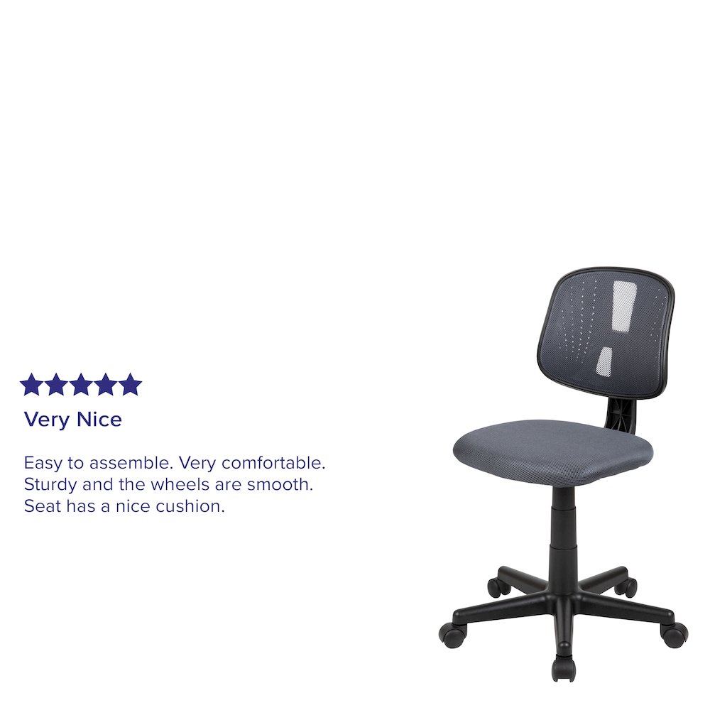 Mid-Back Gray Mesh Swivel Task Office Chair with Pivot Back, BIFMA Certified. Picture 12