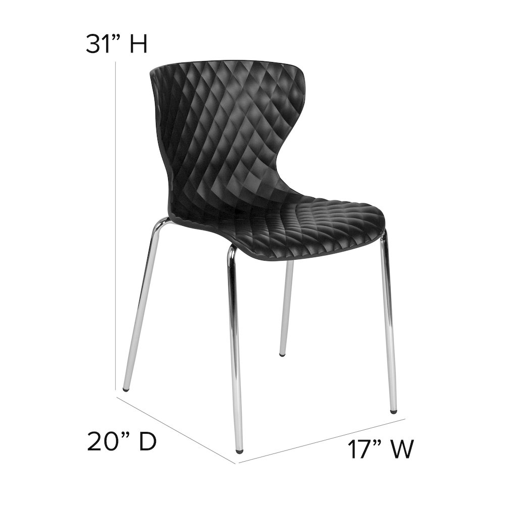 Contemporary Design Black Plastic Stack Chair. Picture 6