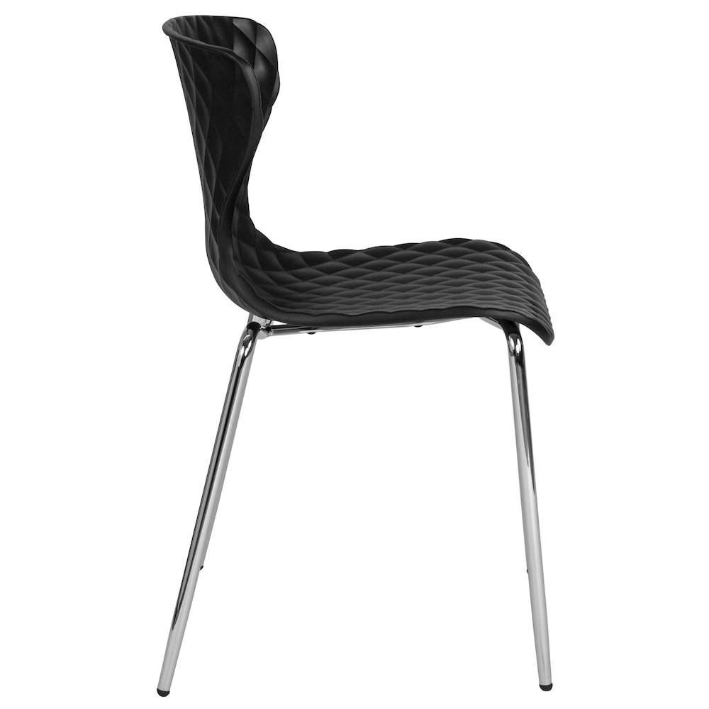 Contemporary Design Black Plastic Stack Chair. Picture 9