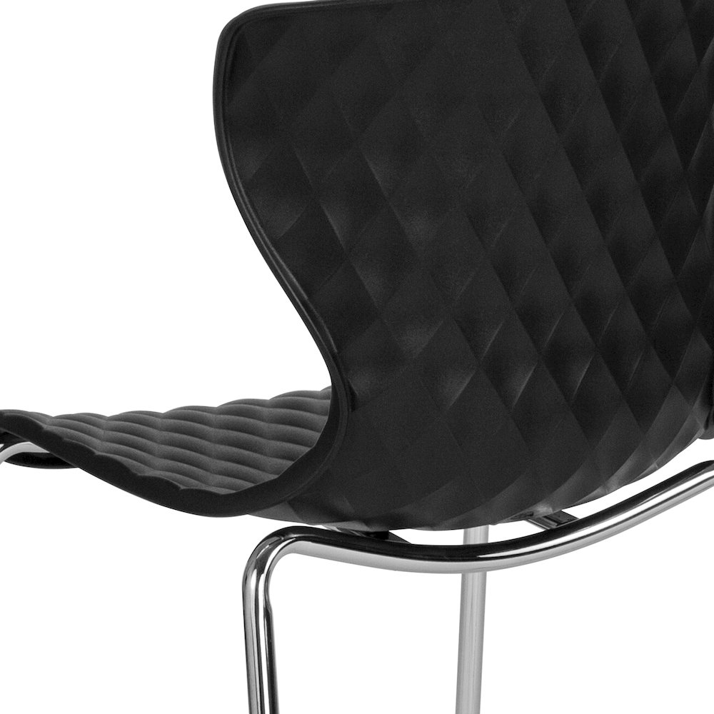 Contemporary Design Black Plastic Stack Chair. Picture 8