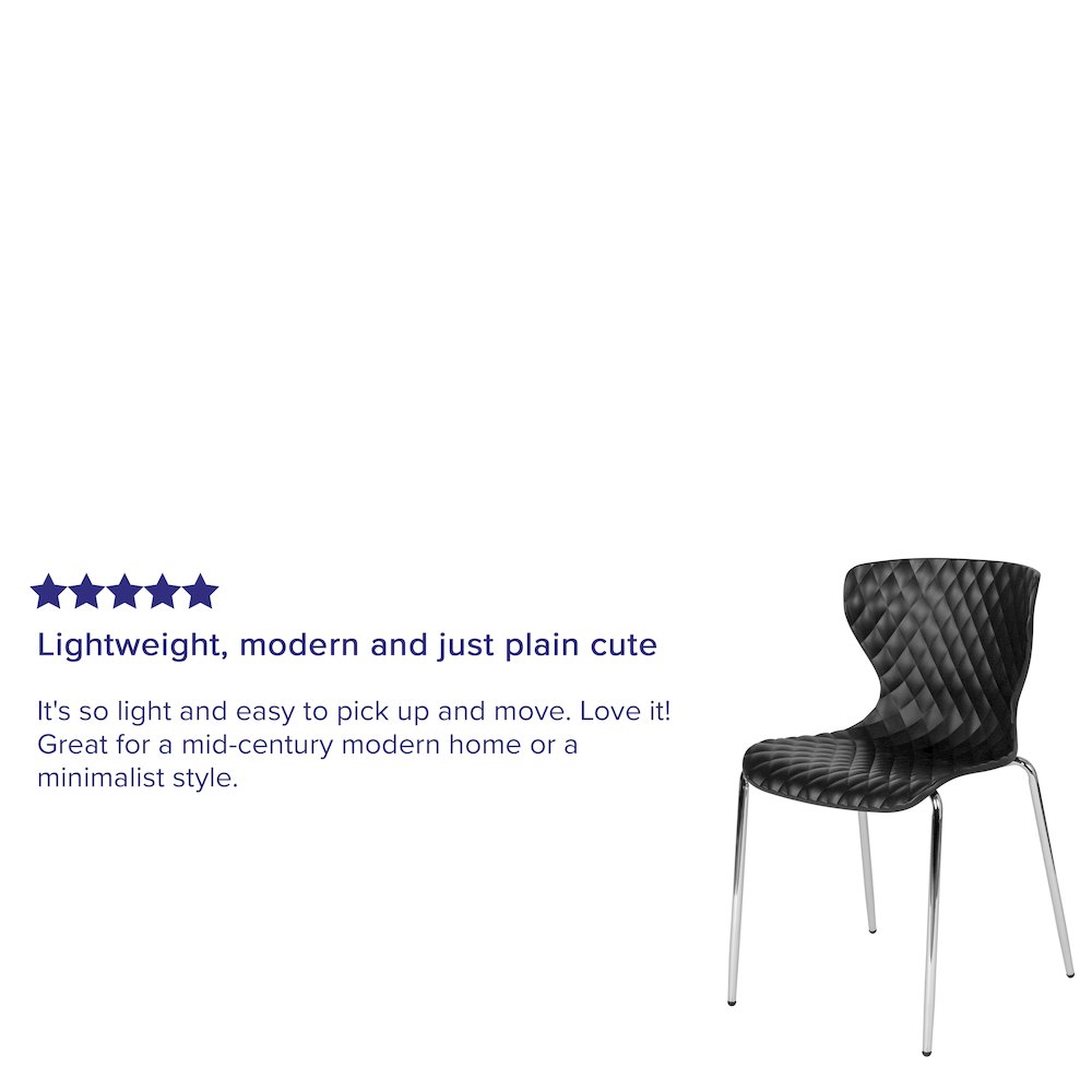 Contemporary Design Black Plastic Stack Chair. Picture 4