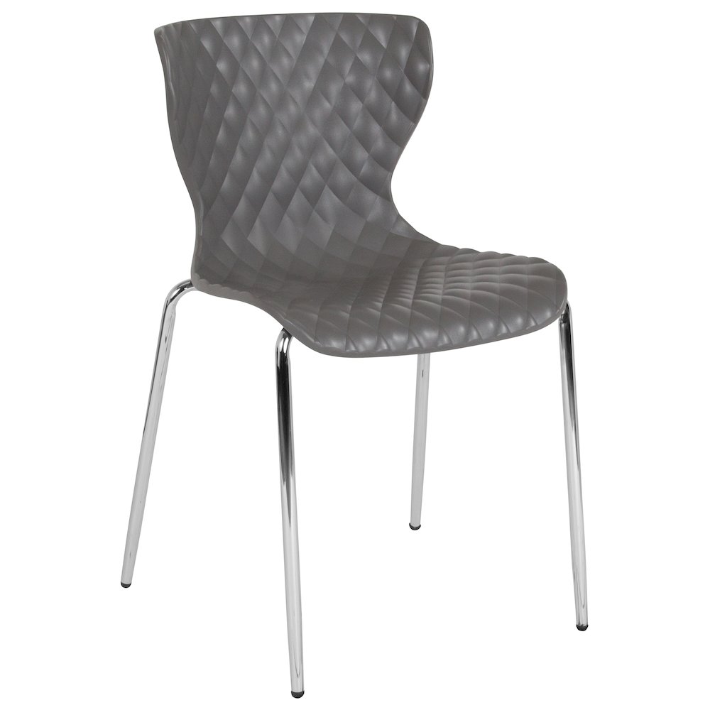 Contemporary Design Gray Plastic Stack Chair. Picture 1